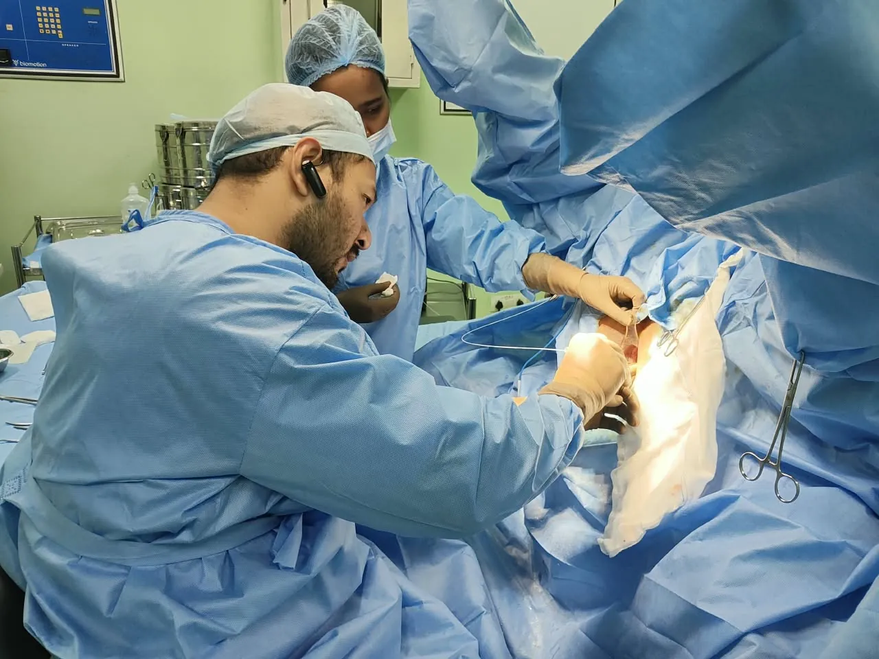 A general surgery procedure in progress