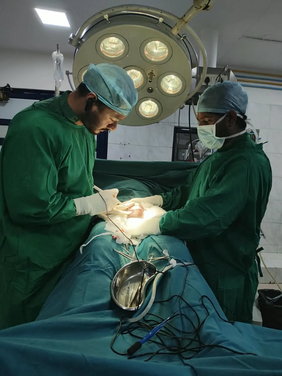 Open surgery in the operating theatre
